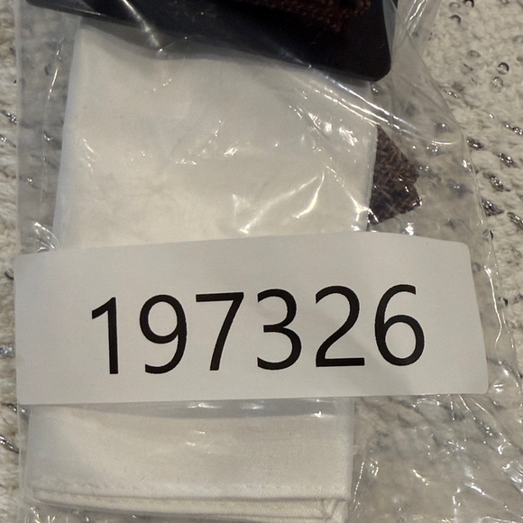 Alfani Burgundy Bow Tie with White Pocket Square - Picture 5 of 5